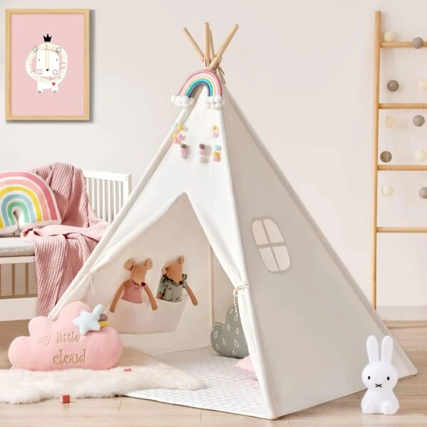 Teepee Tent for Kids with Mat – Indoor Play Tent with Floor Mat