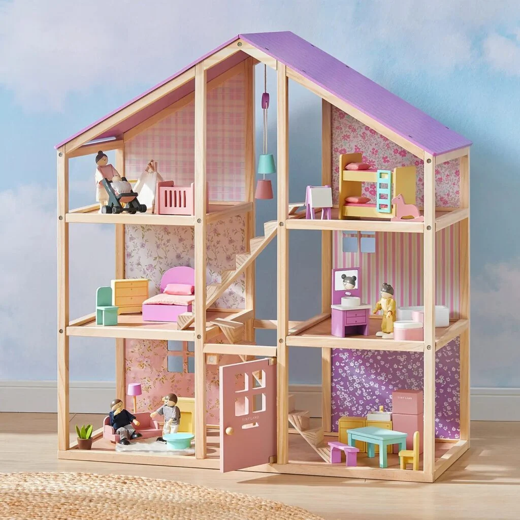 Sweetwood Unicorn Dollhouse & Wooden Dollhouse Dolls