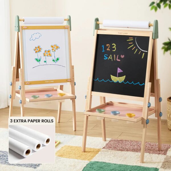 3-in-1 Art Easel for Kids & Paper Roll Set